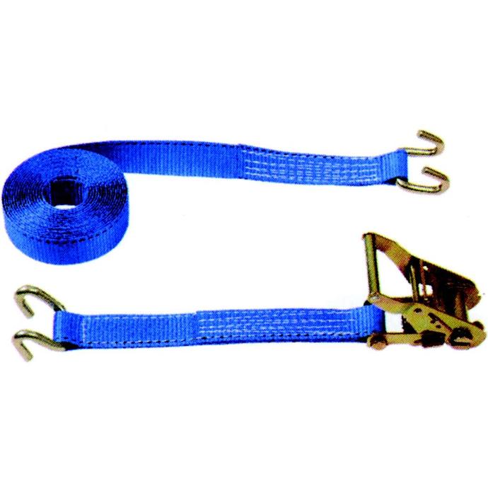 Lashing strap with tensioner and open hooks type B