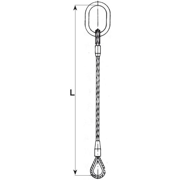 1-leg wire rope sling with ring and thimble loop ELC1MC