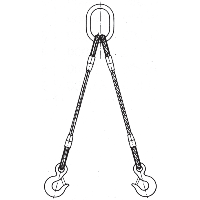 2 legs wire rope sling