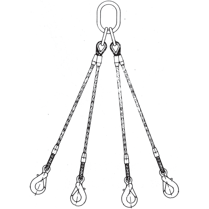 4 legs wire rope sling